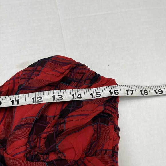 Vintage Betsy Johnson Dress Womens 8 Silk Plaid Strapless Midi Y2K Grunge 90s - Picture 8 of 10